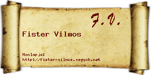 Fister Vilmos névjegykártya