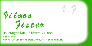 vilmos fister business card